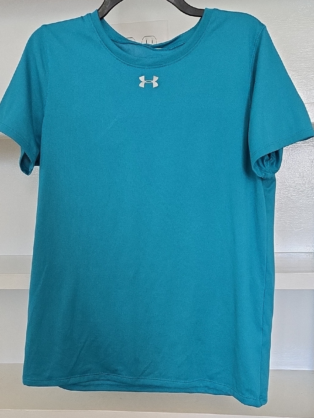 Under Armour Teal Performance Shirt with White Logo (Womens)